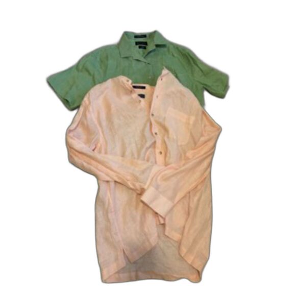 Paul Frederick Linen Shirt Bundle - Size L - Long and Short Sleeve Buttondown - Picture 1 of 9